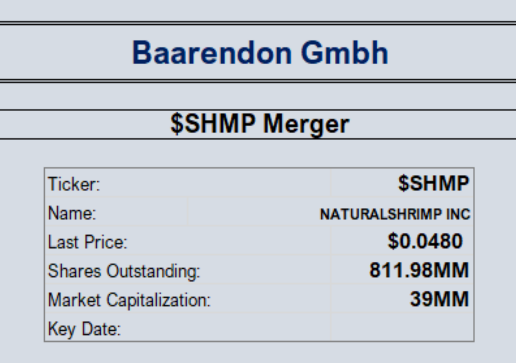 $SHMP Merger